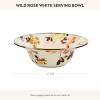 MACKENZIE-CHILDS Enamel Serving Bowl, Serveware and Kitchen Decor, Wild Rose White(White Wild Rose)