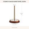 MACKENZIE-CHILDS Wood Paper Towel Holder, Decorative Paper Towel Holder for Kitchen, Brown-and-White Mocha Check(Courtly Check)