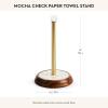 MACKENZIE-CHILDS Wood Paper Towel Holder, Decorative Paper Towel Holder for Kitchen, Brown-and-White Mocha Check(Mocha Check)