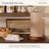 MACKENZIE-CHILDS Wood Paper Towel Holder, Decorative Paper Towel Holder for Kitchen, Brown-and-White Mocha Check(Mocha Check)