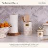 MACKENZIE-CHILDS Wood Paper Towel Holder, Decorative Paper Towel Holder for Kitchen, Brown-and-White Mocha Check(Rosy Check)