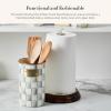 MACKENZIE-CHILDS Wood Paper Towel Holder, Decorative Paper Towel Holder for Kitchen, Brown-and-White Mocha Check(Sterling Check)