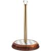 MACKENZIE-CHILDS Wood Paper Towel Holder, Decorative Paper Towel Holder for Kitchen, Brown-and-White Mocha Check(Courtly Check)