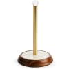 MACKENZIE-CHILDS Wood Paper Towel Holder, Decorative Paper Towel Holder for Kitchen, Brown-and-White Mocha Check(Mocha Check)