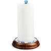 MACKENZIE-CHILDS Wood Paper Towel Holder, Decorative Paper Towel Holder for Kitchen, Brown-and-White Mocha Check(Royal Check)
