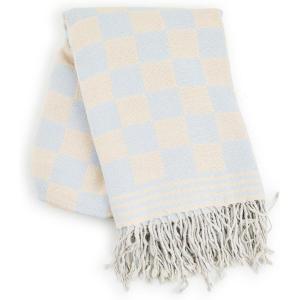 MACKENZIE-CHILDS Gray Malin Throw Blanket, Decorative Blanket for Couch or Bed, 50″ x 60″, Ski Holiday Check