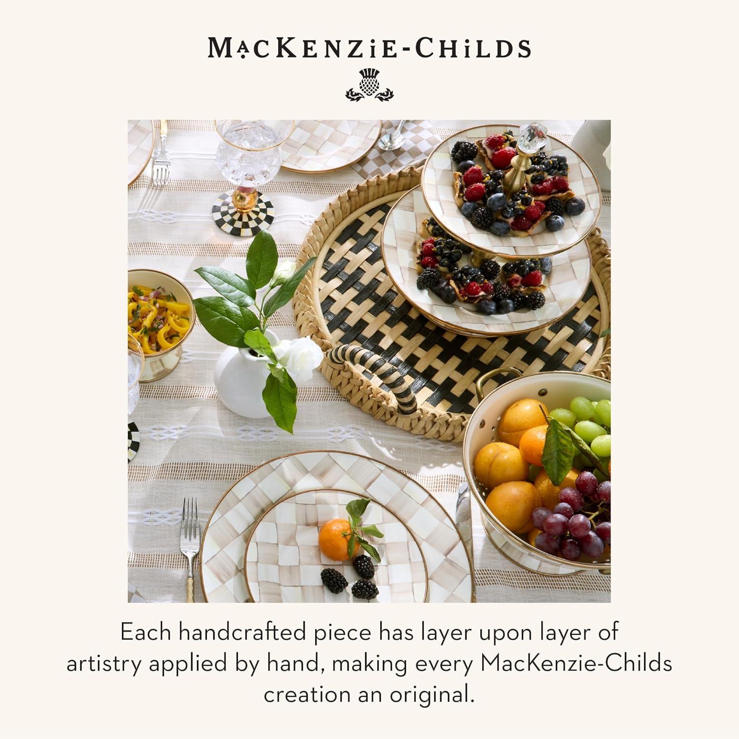 image:imageMACKENZIECHILDS ThreeTier Sweet Stand Tiered ServingTray Stand BrownandWhite Mocha Check