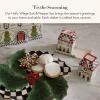 MACKENZIE-CHILDS Ceramic Salt and Pepper Shaker Set, Salt and Pepper Holders, Holly Village