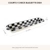 MACKENZIE-CHILDS Enamel Baguette Dish, Serving Dish for Sliced French Baguette Bread, Black-and-White Courtly Check(Courtly Check)