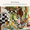 MACKENZIE-CHILDS Enamel Grinder, Refillable Manual Salt Grinder and Pepper Grinder, Blue-and-White Royal Check(Courtly Check)