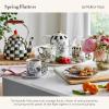MACKENZIE-CHILDS Farmhouse Salt and Pepper Shaker Set, Ceramic Salt and Pepper Holders, Butterfly Toile
