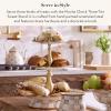 MACKENZIE-CHILDS Three-Tier Sweet Stand, Tiered Serving-Tray Stand, Brown-and-White Mocha Check