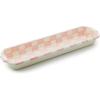 MACKENZIE-CHILDS Enamel Baguette Dish, Serving Dish for Sliced French Baguette Bread, Black-and-White Courtly Check(Rosy Check)