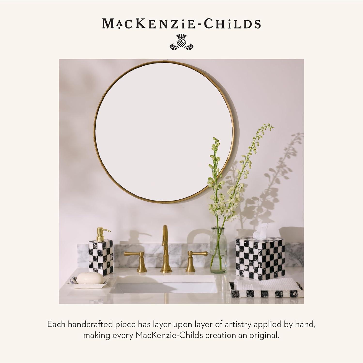 image:imageMACKENZIECHILDS Capiz Vanity Tray Rectangular Tray Decor BlackandWhite Courtly CheckCourtly Check