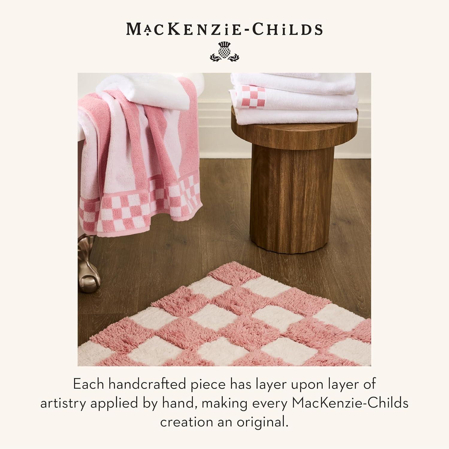 image:imageMACKENZIECHILDS Hand Towel Cute Decorative Hand Towel for Bathroom and Kitchen Rainbow Micro CheckRosy Check