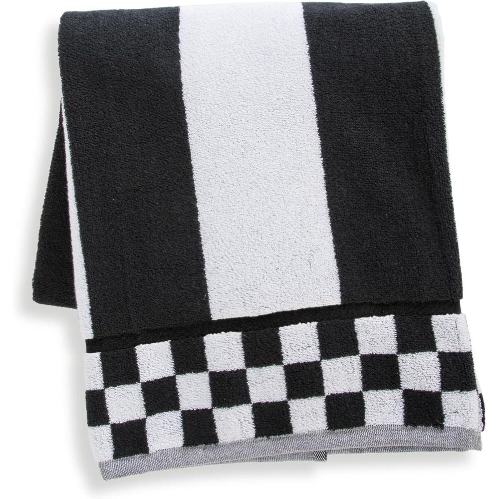 image:imageMACKENZIECHILDS Hand Towel Cute Decorative Hand Towel for Bathroom and Kitchen Rainbow Micro CheckCourtly Striped