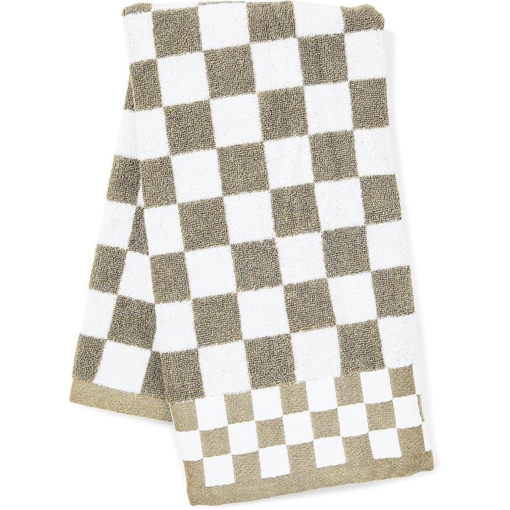 image:imageMACKENZIECHILDS Hand Towel Cute Decorative Hand Towel for Bathroom and Kitchen Rainbow Micro CheckMocha Check