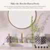 MACKENZIE-CHILDS Capiz Vanity Tray, Rectangular Tray Decor, Black-and-White Courtly Check(Courtly Check)
