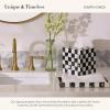 MACKENZIE-CHILDS Capiz Vanity Tray, Rectangular Tray Decor, Black-and-White Courtly Check(Courtly Check)