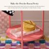 MACKENZIE-CHILDS Capiz Vanity Tray, Rectangular Tray Decor, Black-and-White Courtly Check(Rosy Check)