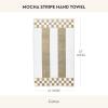 MACKENZIE-CHILDS Hand Towel, Cute Decorative Hand Towel for Bathroom and Kitchen, Rainbow Micro Check(Mocha Stripe)