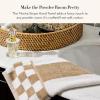 MACKENZIE-CHILDS Hand Towel, Cute Decorative Hand Towel for Bathroom and Kitchen, Rainbow Micro Check(Mocha Stripe)