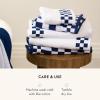 MACKENZIE-CHILDS Hand Towel, Cute Decorative Hand Towel for Bathroom and Kitchen, Rainbow Micro Check(Navy Stripe)