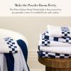 MACKENZIE-CHILDS Hand Towel, Cute Decorative Hand Towel for Bathroom and Kitchen, Rainbow Micro Check(Navy Stripe)