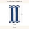 MACKENZIE-CHILDS Hand Towel, Cute Decorative Hand Towel for Bathroom and Kitchen, Rainbow Micro Check(Navy Stripe)