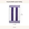 MACKENZIE-CHILDS Hand Towel, Cute Decorative Hand Towel for Bathroom and Kitchen, Rainbow Micro Check(Plum Stripe)