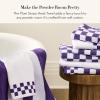 MACKENZIE-CHILDS Hand Towel, Cute Decorative Hand Towel for Bathroom and Kitchen, Rainbow Micro Check(Plum Stripe)
