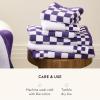 MACKENZIE-CHILDS Hand Towel, Cute Decorative Hand Towel for Bathroom and Kitchen, Rainbow Micro Check(Plum Stripe)