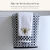 MACKENZIE-CHILDS Hand Towel, Cute Decorative Hand Towel for Bathroom and Kitchen, Rainbow Micro Check(Queen Bee Check)