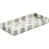 MACKENZIE-CHILDS Capiz Vanity Tray, Rectangular Tray Decor, Black-and-White Courtly Check(Sterling Check)