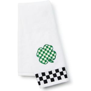 MACKENZIE-CHILDS Hand Towel, Cute Decorative Hand Towel for Bathroom and Kitchen, Rainbow Micro Check(Lucky Clover)