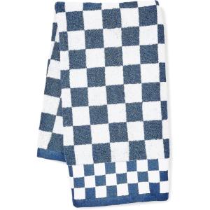 MACKENZIE-CHILDS Hand Towel, Cute Decorative Hand Towel for Bathroom and Kitchen, Rainbow Micro Check(Navy Check)
