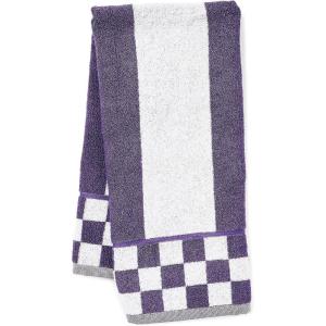 MACKENZIE-CHILDS Hand Towel, Cute Decorative Hand Towel for Bathroom and Kitchen, Rainbow Micro Check(Plum Stripe)