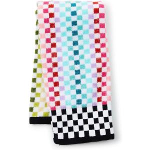 MACKENZIE-CHILDS Hand Towel, Cute Decorative Hand Towel for Bathroom and Kitchen, Rainbow Micro Check(Rainbow Micro Check)