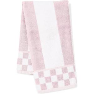 MACKENZIE-CHILDS Hand Towel, Cute Decorative Hand Towel for Bathroom and Kitchen, Rainbow Micro Check(Rosy Stripe)