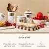 MACKENZIE-CHILDS Medium Enamel Canister, Kitchen Storage Container with Lid, Brown-and-White Mocha Check(Rosy Check)