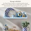 MACKENZIE-CHILDS Small Enamel Canister, Kitchen Storage Container with Lid, Brown-and-White Mocha Check(Royal Check)