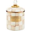 MACKENZIE-CHILDS Small Enamel Canister, Kitchen Storage Container with Lid, Brown-and-White Mocha Check(Mocha Check)