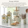 MACKENZIE-CHILDS Large Enamel Canister, Kitchen Storage Container with Lid, Brown-and-White Mocha Check(Sterling Check)