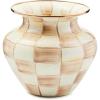 MACKENZIE-CHILDS Enamel Large Vase, Unique Flower-Vase Decor, Brown-and-White Mocha Check(Mocha Check)