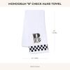 MACKENZIE-CHILDS Monogram Cotton Hand Towel, Cute Black-and-White Decorative Monogrammed Hand Towel for Bathroom or Kitchen, T(B)