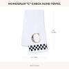 MACKENZIE-CHILDS Monogram Cotton Hand Towel, Cute Black-and-White Decorative Monogrammed Hand Towel for Bathroom or Kitchen, T(C)