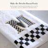 MACKENZIE-CHILDS Monogram Cotton Hand Towel, Cute Black-and-White Decorative Monogrammed Hand Towel for Bathroom or Kitchen, T(K)
