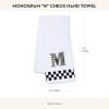 MACKENZIE-CHILDS Monogram Cotton Hand Towel, Cute Black-and-White Decorative Monogrammed Hand Towel for Bathroom or Kitchen, T(M)