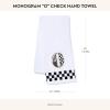 MACKENZIE-CHILDS Monogram Cotton Hand Towel, Cute Black-and-White Decorative Monogrammed Hand Towel for Bathroom or Kitchen, T(O)