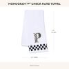MACKENZIE-CHILDS Monogram Cotton Hand Towel, Cute Black-and-White Decorative Monogrammed Hand Towel for Bathroom or Kitchen, T(P)
